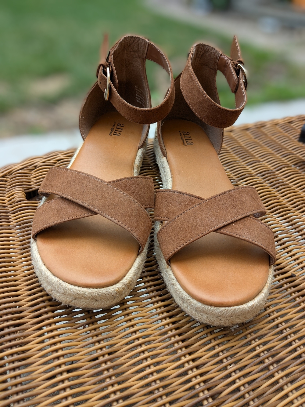 a.n.a Tan Crisscross Espadrille Platform Sandals